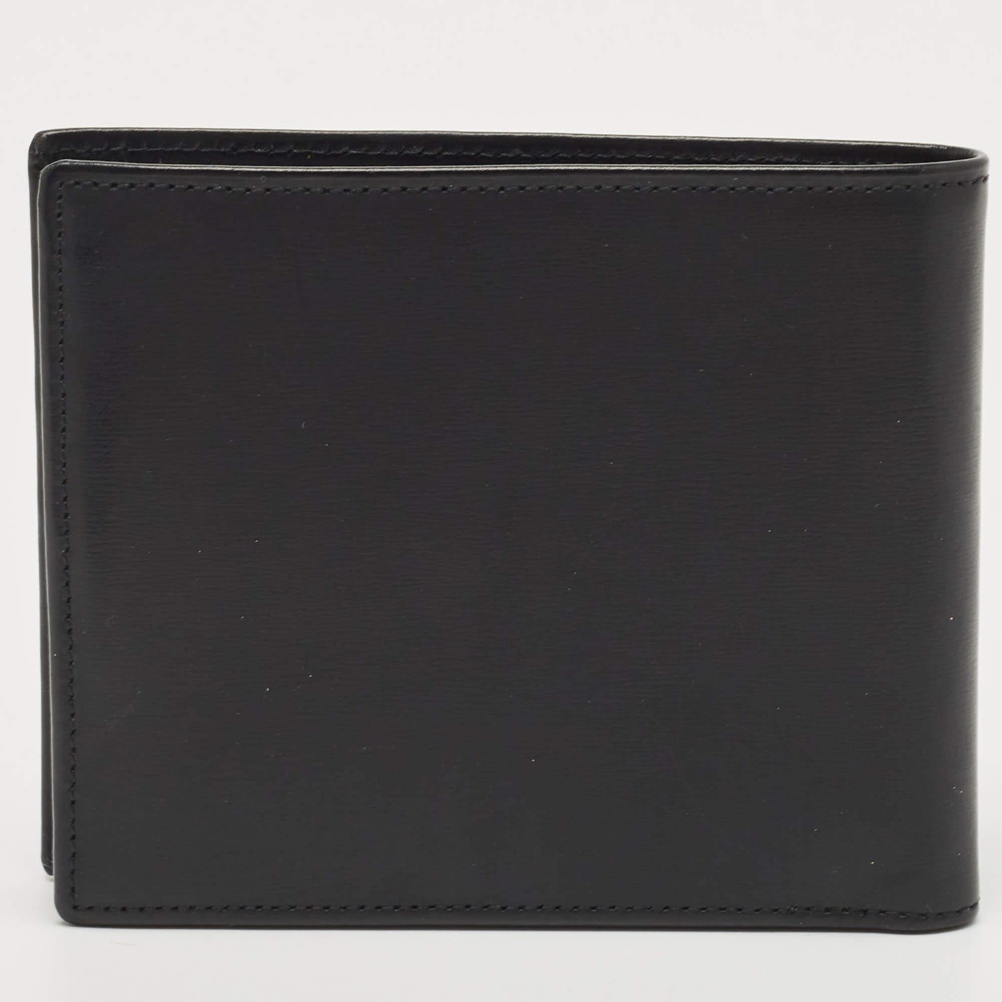 Men's Cartier Black Leather Must De Cartier Bifold Wallet For Sale