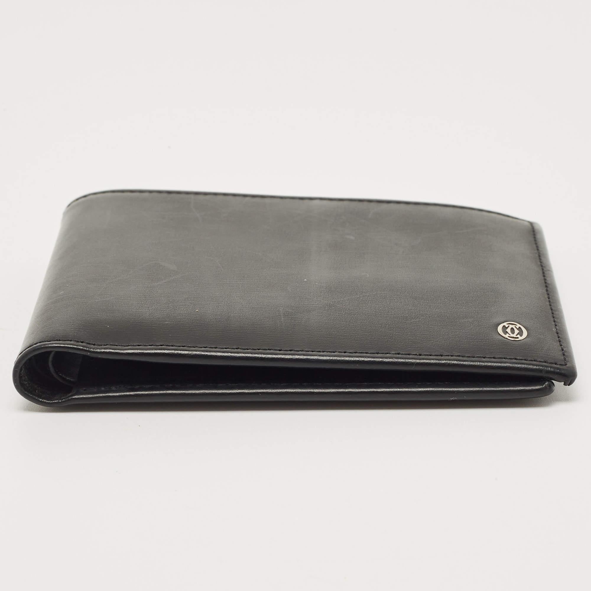 Cartier Black Leather Must De Cartier Bifold Wallet For Sale 1