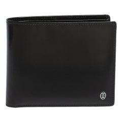 Cartier Black Leather Must De Cartier Bifold Wallet