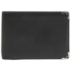 Cartier Black Leather Must De Cartier Bifold Wallet