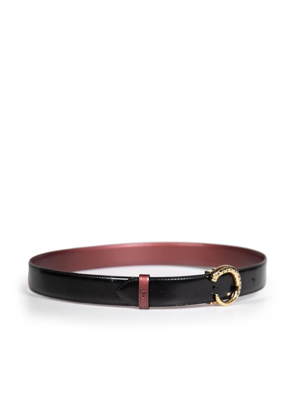 CONDITION is Very good. Minimal wear to the belt is evident. There are light abrasions on the hardware of the buckle and the leather near the belt holes. The inside of the belt has general creasing to the leather on this used Cartier designer resale