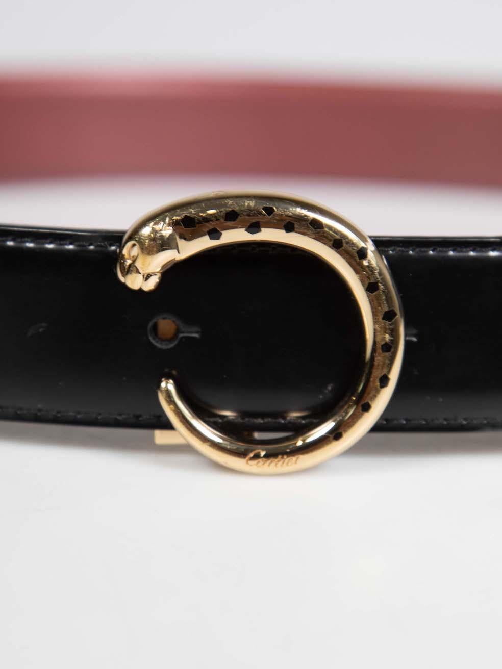 Cartier Black Leather Panthère de Cartier Belt 1