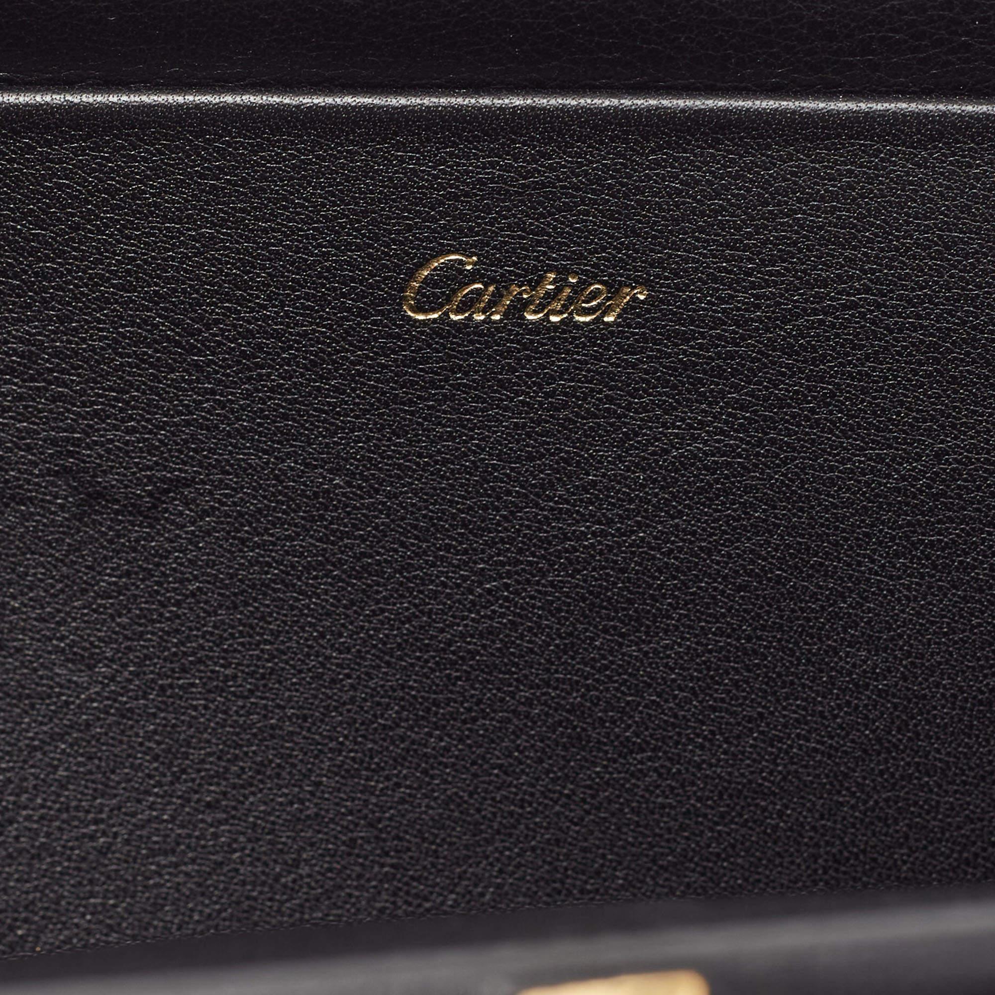 Cartier Black Leather Panthere De Cartier Chain Clutch 5