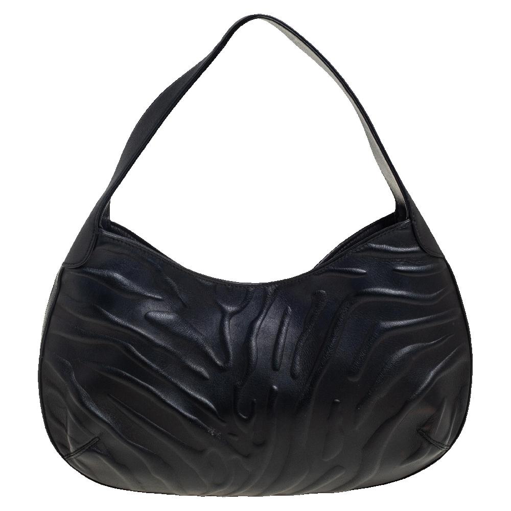Women's Cartier Black Leather Panthere Hobo