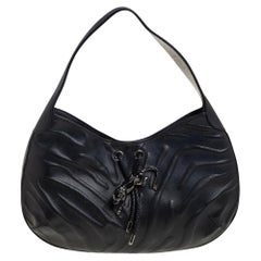 Cartier Black Leather Panthere Hobo