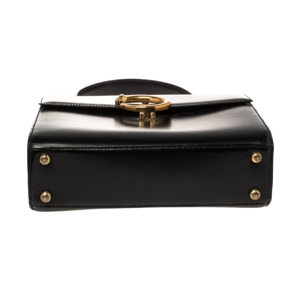 Cartier Black Leather Panthere Top Handle Bag 6