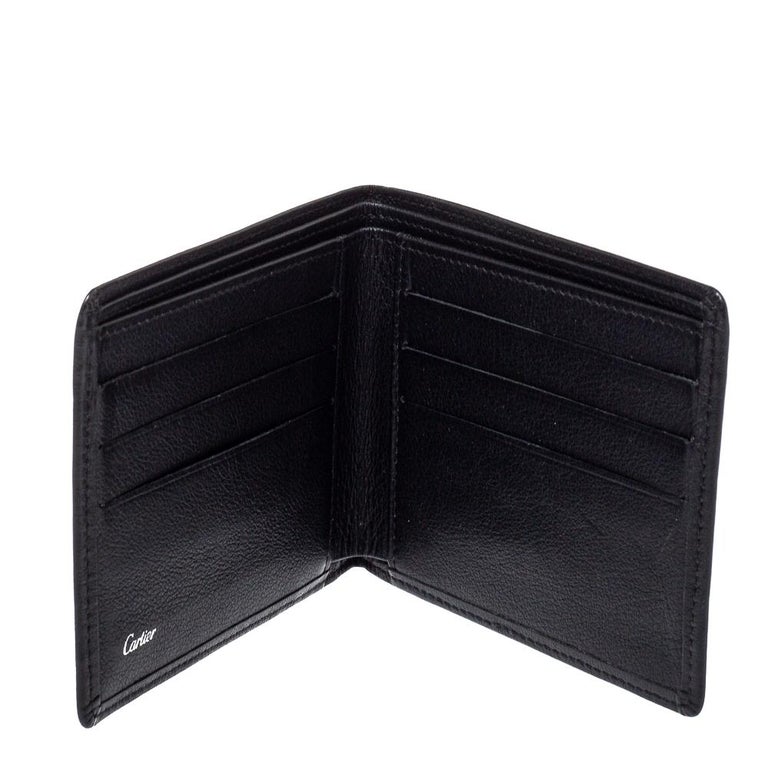 CARTIER, Paris 4 X 4 Cuirs Black Leather Bi-Fold MEN'S WALLET in BOX  R12-15