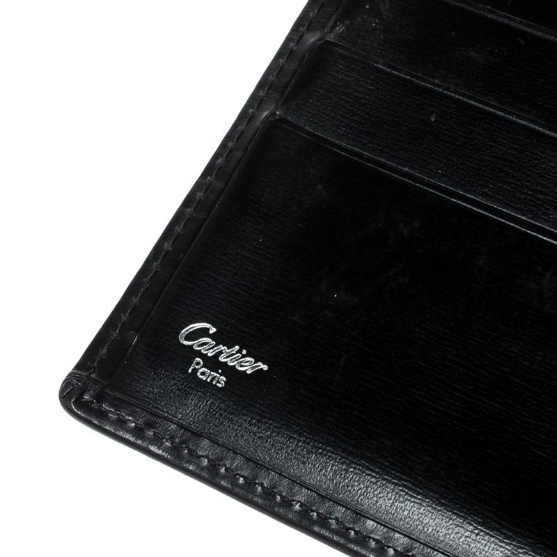 Cartier Black Leather Pasha De Bifold Wallet In Excellent Condition In Dubai, Al Qouz 2