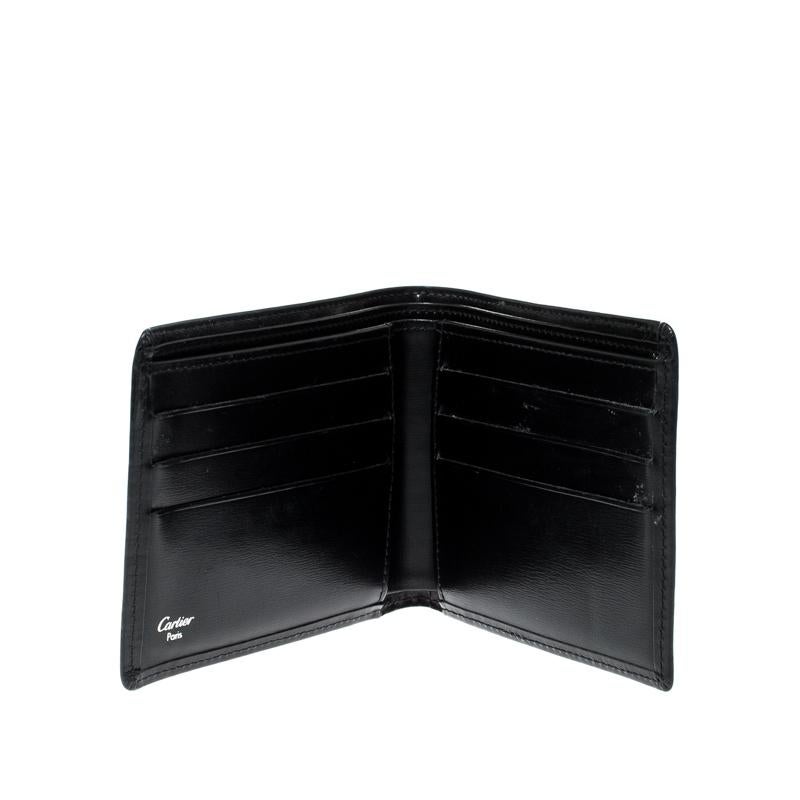 Women's Cartier Black Leather Pasha De Bifold Wallet