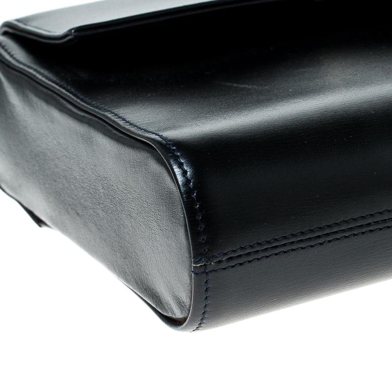 Cartier Black Leather Sapphire Line Flap Clutch 2