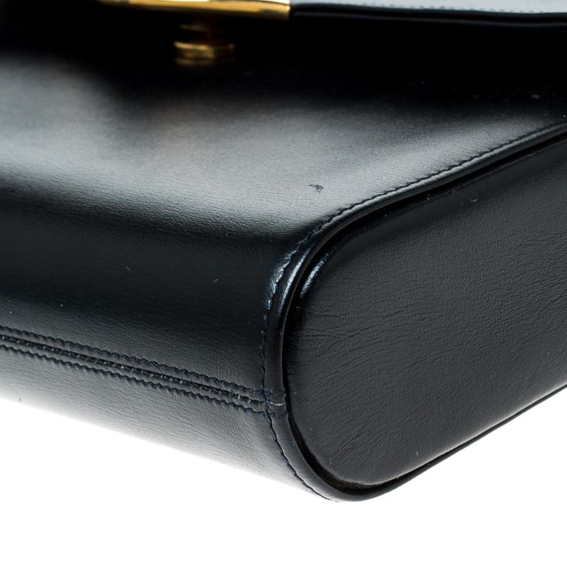 Cartier Black Leather Sapphire Line Flap Clutch 3
