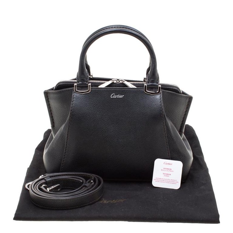 Cartier Black Leather Small C DE Cartier Bag For Sale at 1stDibs c de