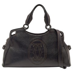 Petit sac en cuir noir Marcello de Cartier