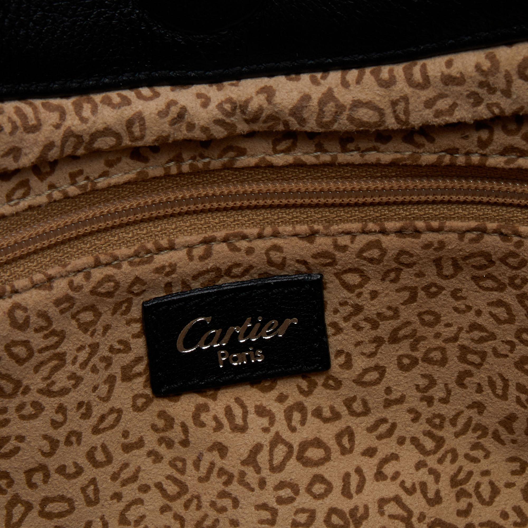 Cartier Black Leather Small Panthere de Cartier Bag 3