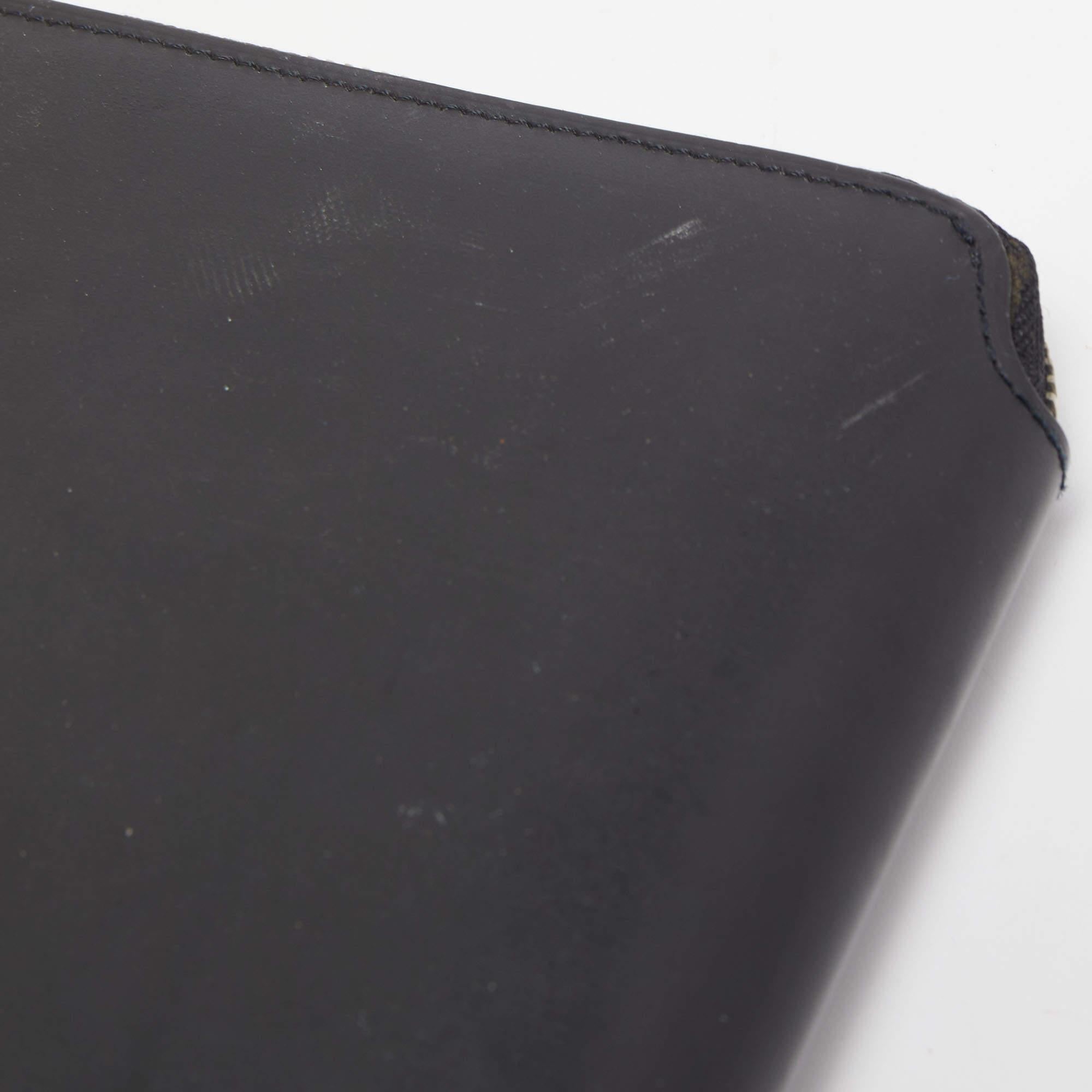 Cartier Black Leather Zip Around Organizer Clutch 4