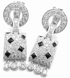 Cartier Black Onyx Diamond Gold Panthere Panther Earrings