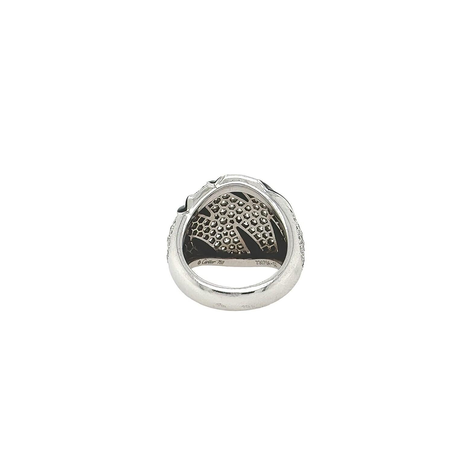 CARTIER Black Onyx Diamond Zebra Ring In Good Condition In New York, NY