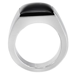 Cartier Black Onyx Large Tank Ladies Ring 18K White Gold