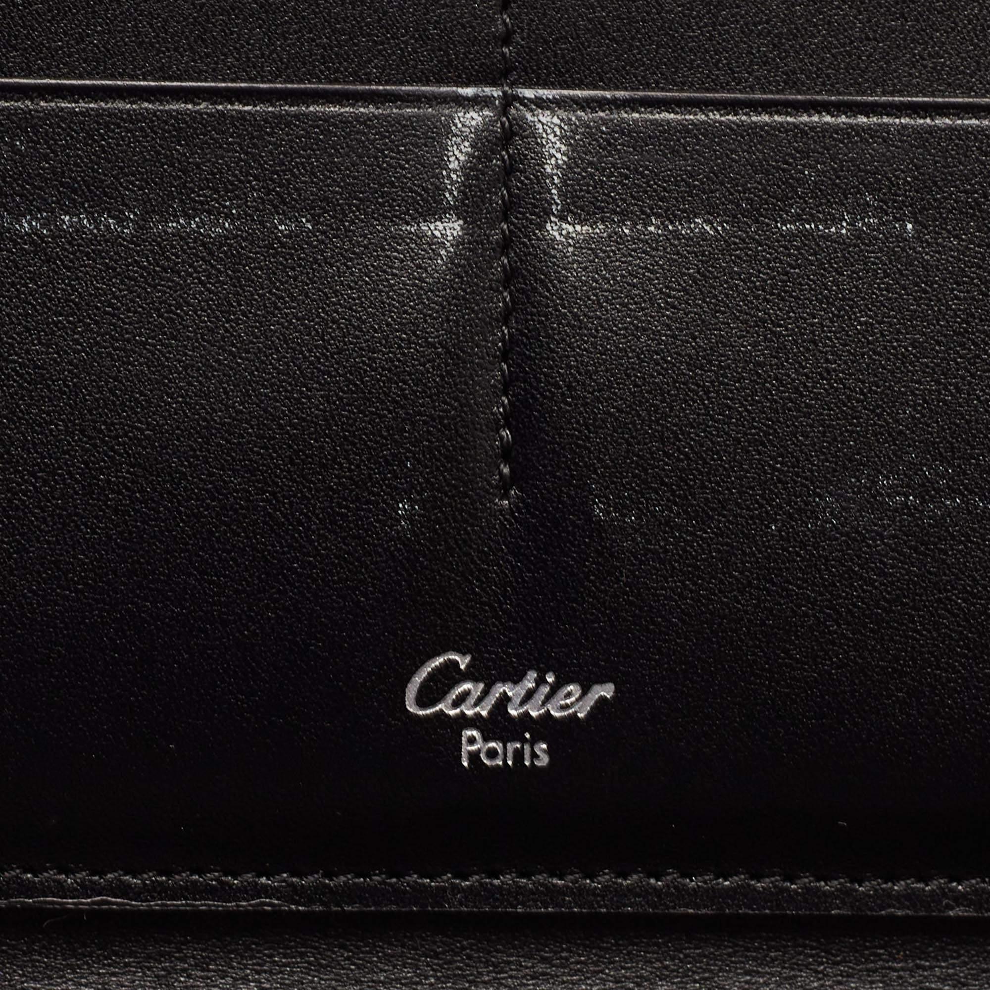 Cartier Schwarze Clutch mit Lacklederrahmen Damen im Angebot