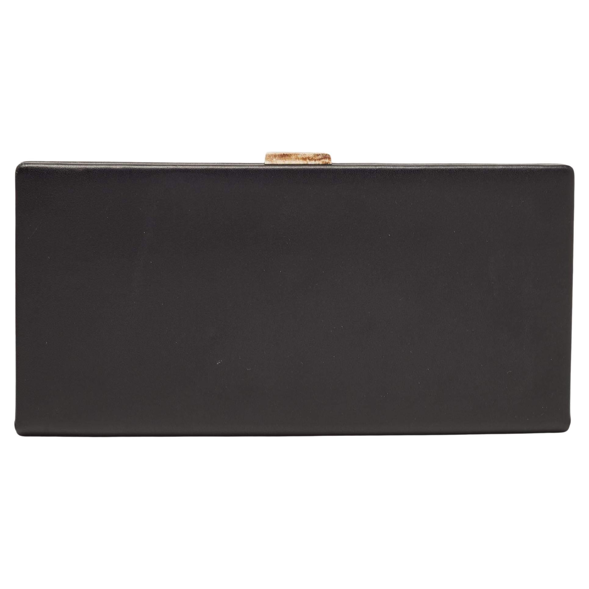 Cartier Black Patent Leather Frame Clutch For Sale