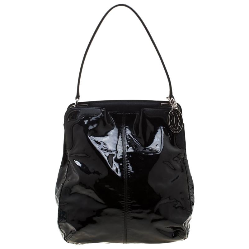 Cartier Black Patent Leather Marcello de Cartier Bag