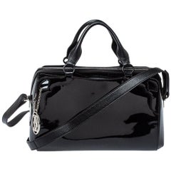 Cartier Black Patent Leather Marcello de Cartier Bowler Bag