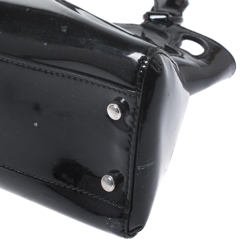 Cartier Schwarzes Lackleder Kleine Marcello De Cartier Tasche 5