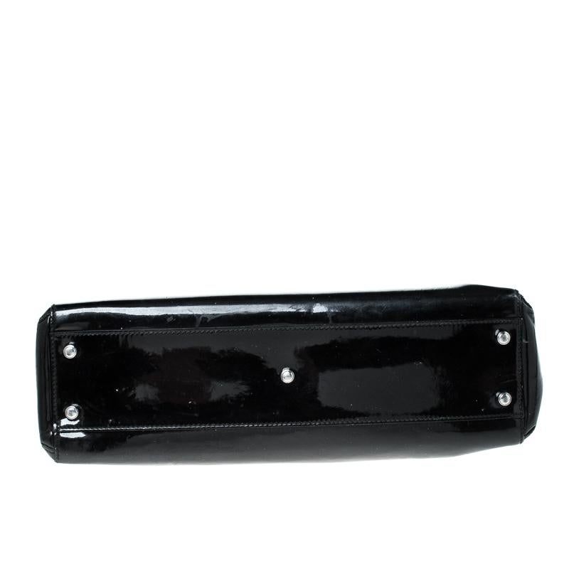Cartier Schwarzes Lackleder Kleine Marcello De Cartier Tasche 1