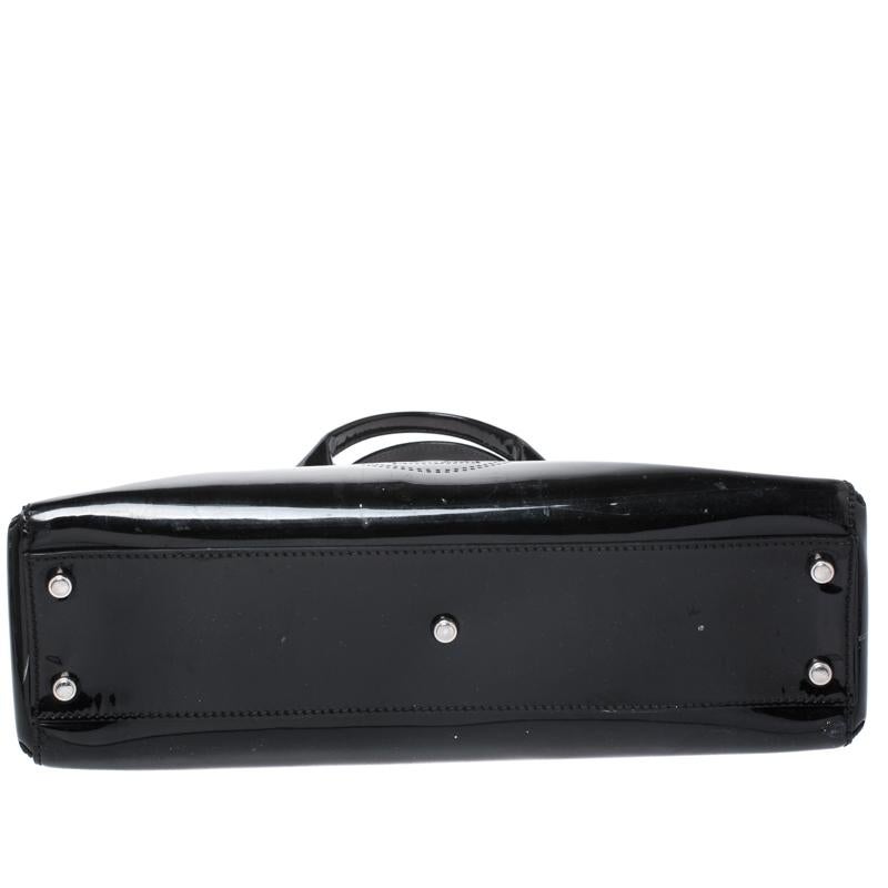Cartier Schwarzes Lackleder Kleine Marcello De Cartier Tasche Damen