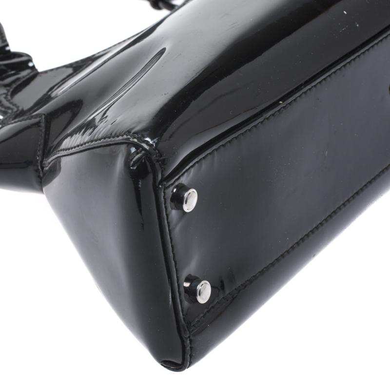 Cartier Schwarzes Lackleder Kleine Marcello De Cartier Tasche 4