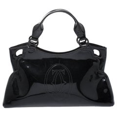 Cartier Schwarzes Lackleder Kleine Marcello De Cartier Tasche
