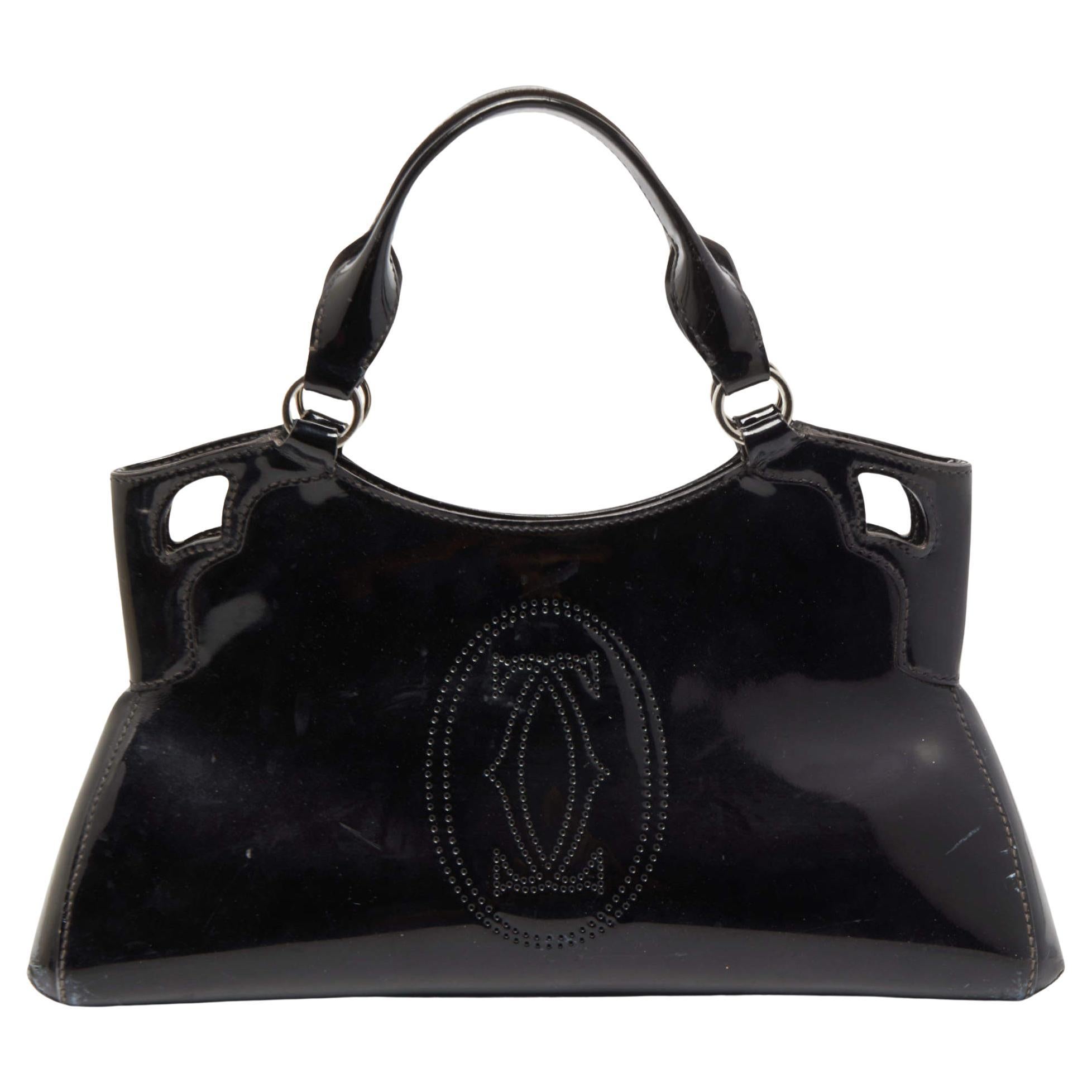Cartier Black Patent Leather Small Marcello De Cartier Bag