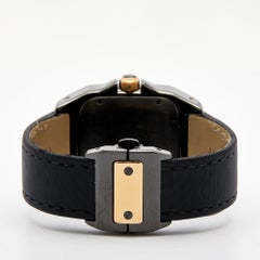 Cartier Black PVD Coated Stainless Steel 18K Rose Gold Santos Wristwatch 33MM