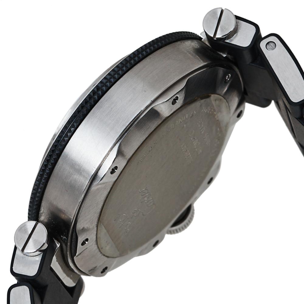 Cartier Black Stainless Rubber Pasha de Cartier 2790 Men's Wristwatch 40.50MM 1