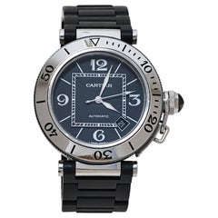 Cartier Pasha de Cartier 2790:: montre-bracelet pour homme en caoutchouc inoxydable noir 40.50MM