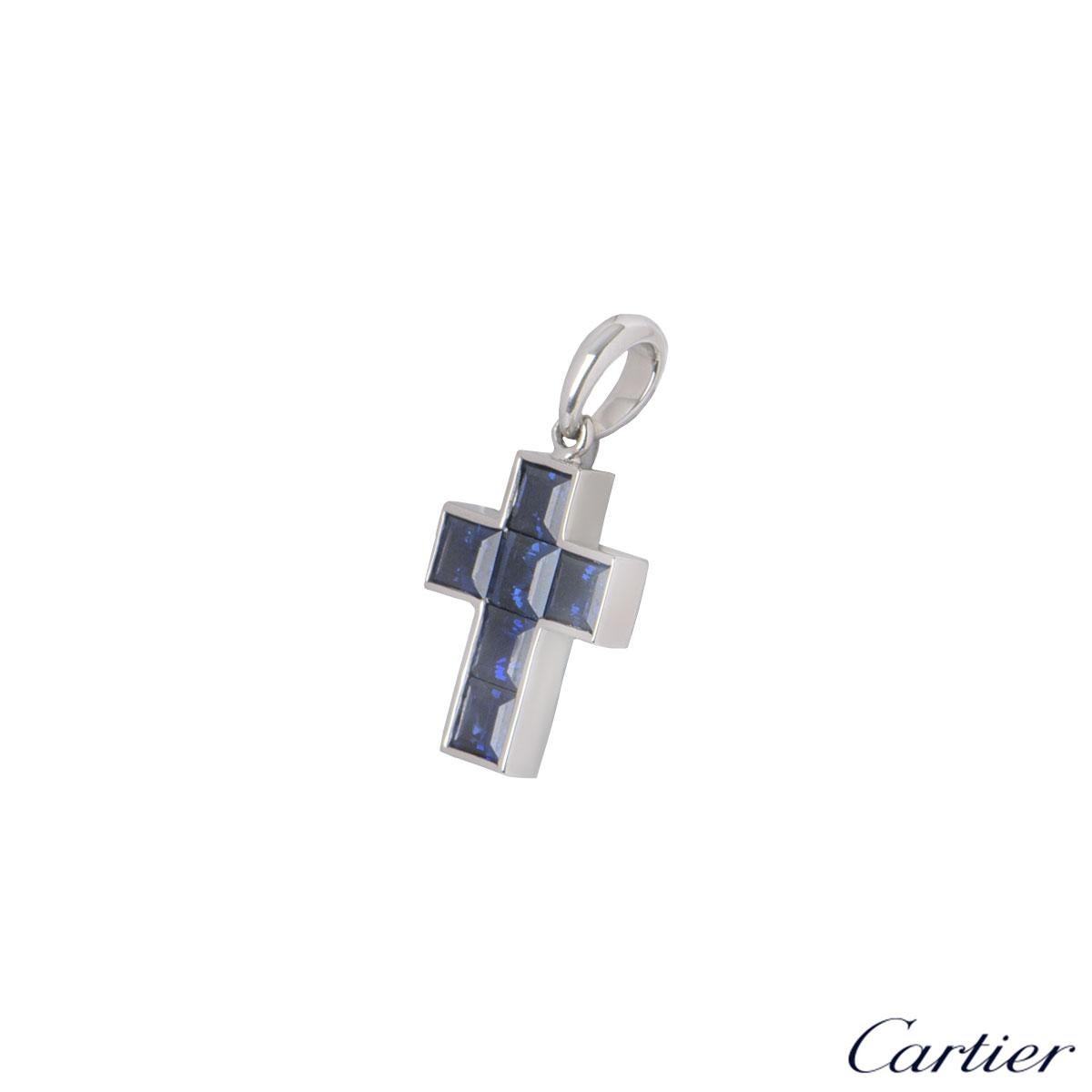 vintage sapphire cross necklace