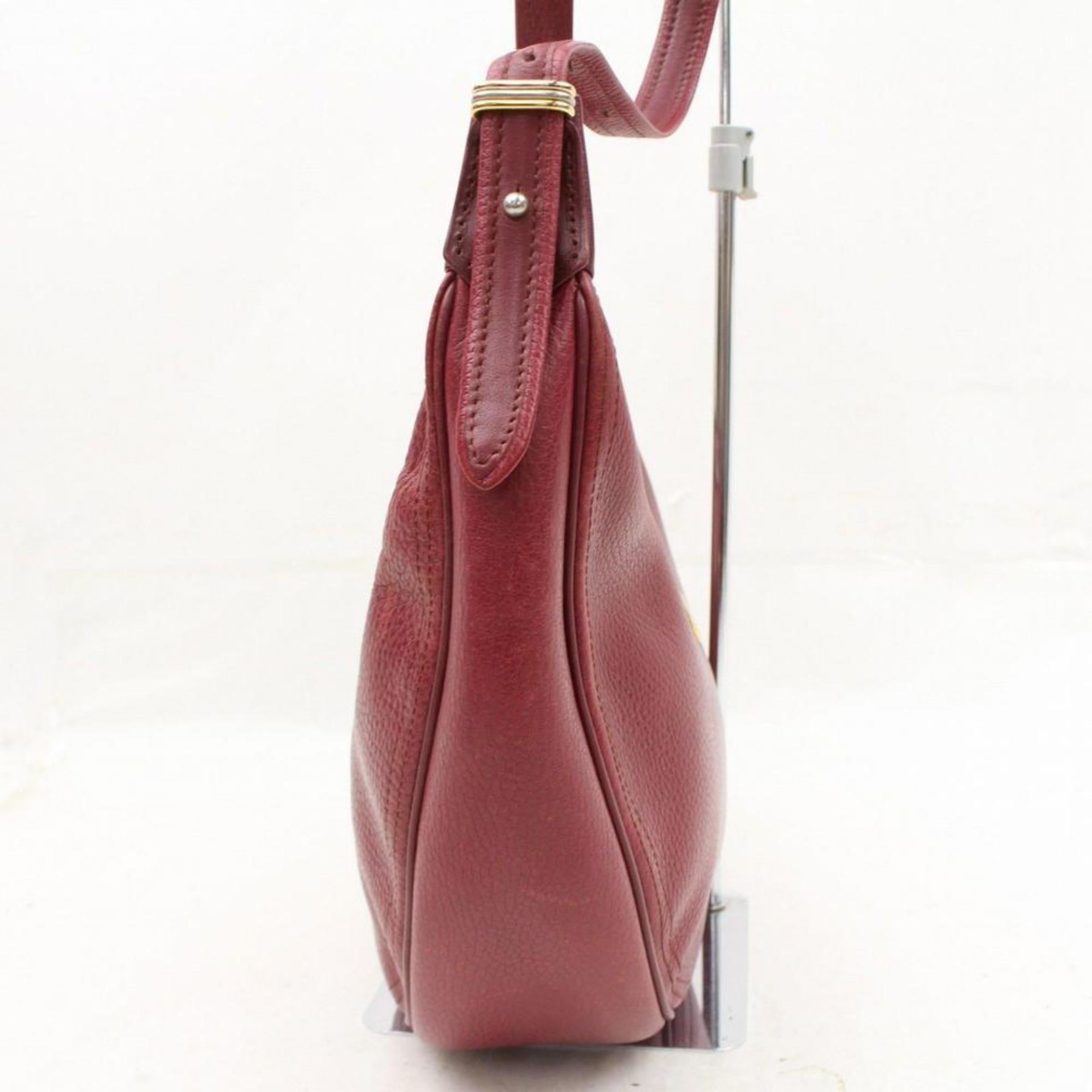 Cartier Bordeaux Hobo 867616 Red Leather Shoulder Bag 5
