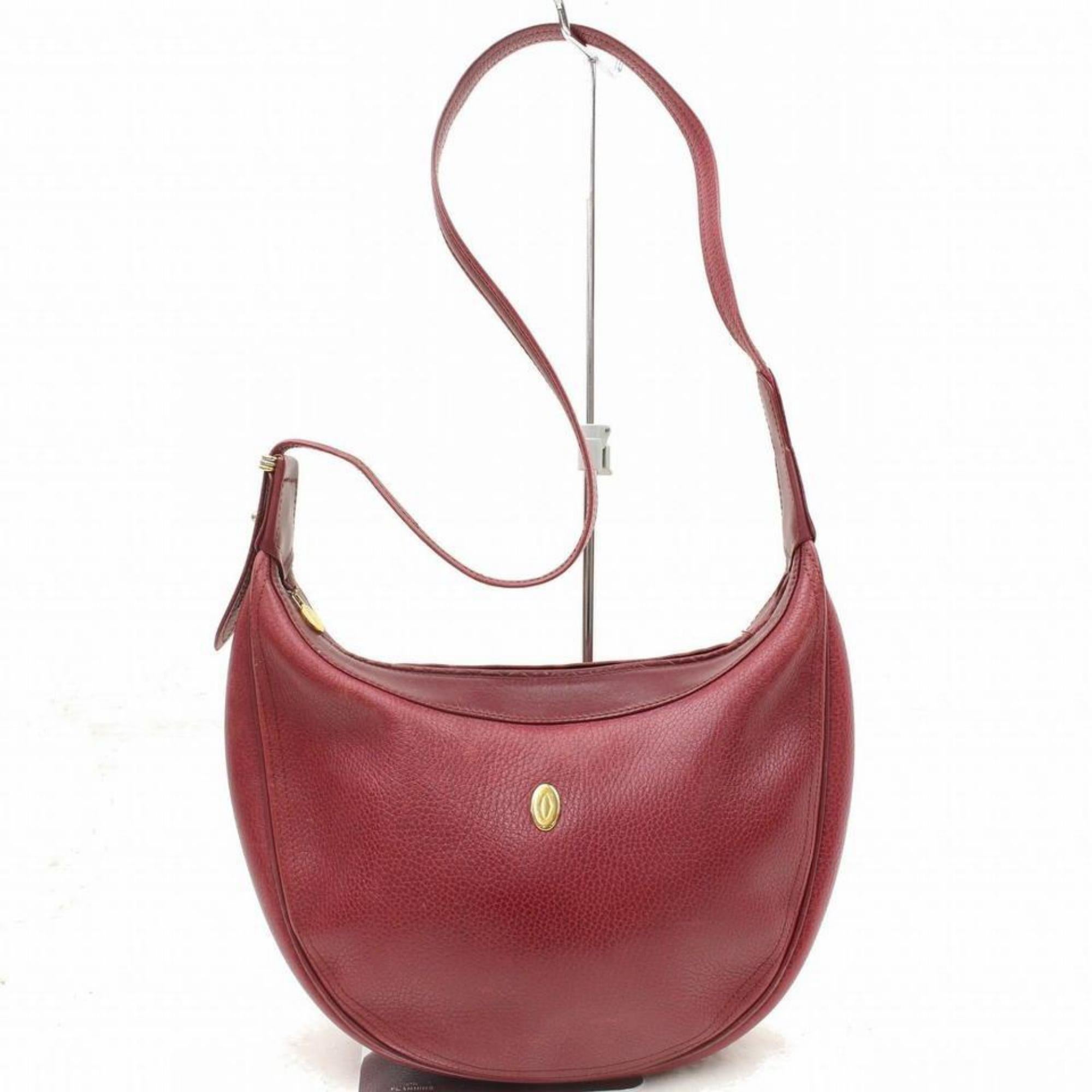 Cartier Bordeaux Hobo 867616 Red Leather Shoulder Bag 6