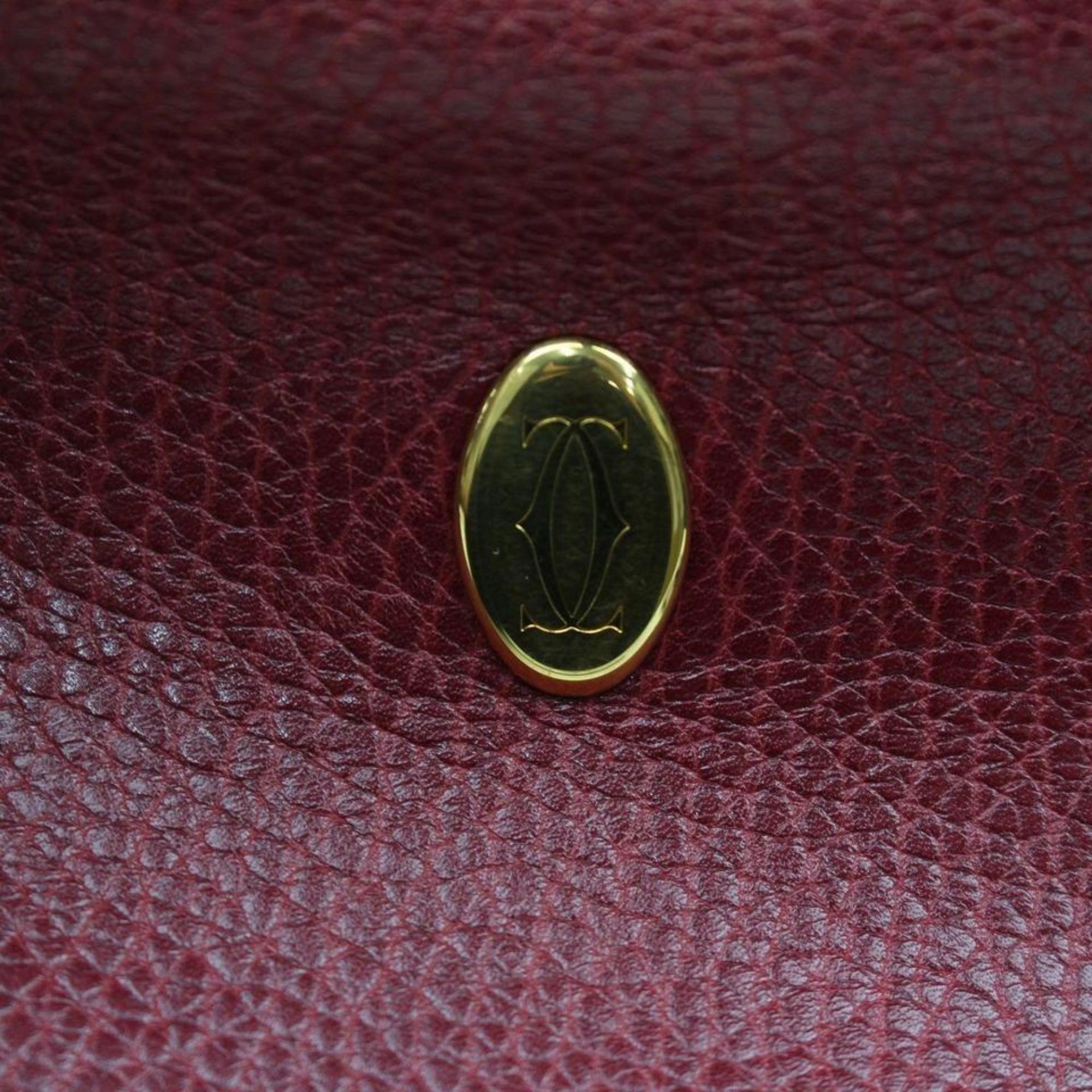 Cartier Bordeaux Hobo 867616 Red Leather Shoulder Bag 7