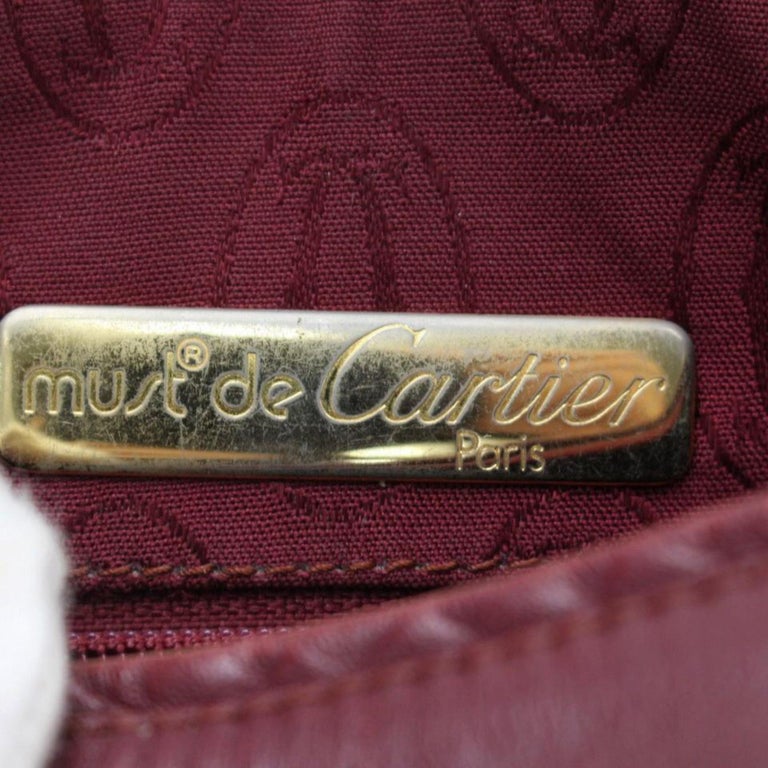 Cartier Bordeaux Hobo 867616 Red Leather Shoulder Bag at 1stDibs