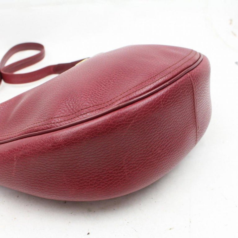 Cartier Bordeaux Hobo 867616 Red Leather Shoulder Bag at 1stDibs