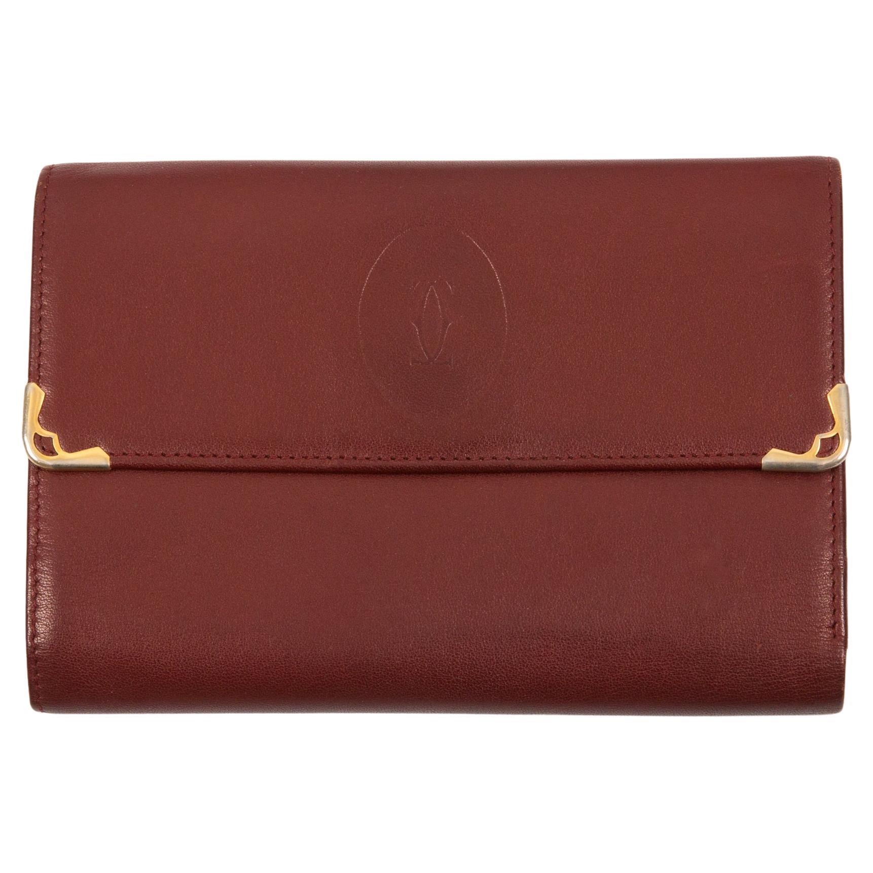 Portafoglio grande in pelle Cartier Bordeaux