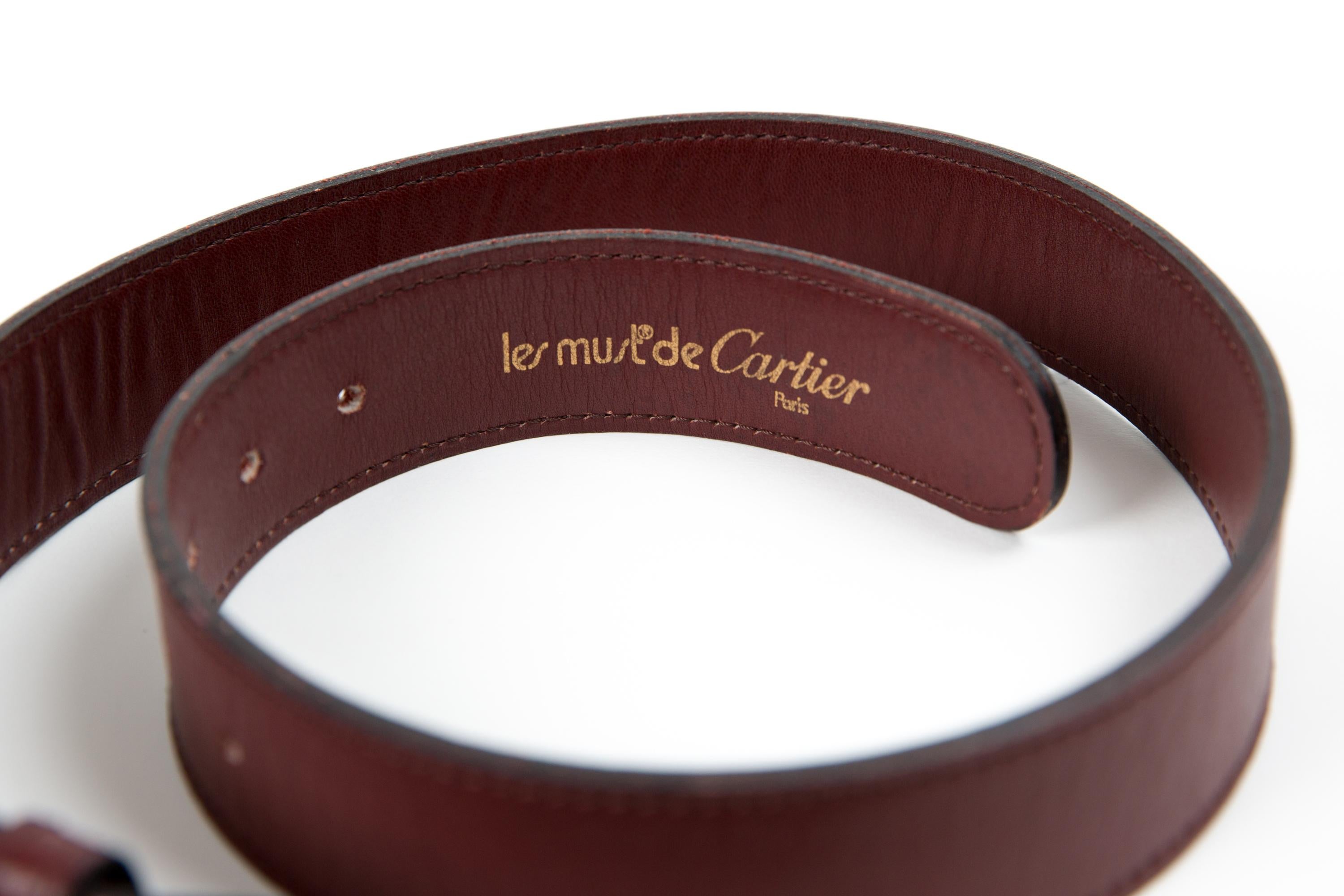 Marrone Cintura in pelle Cartier Bordeaux in vendita