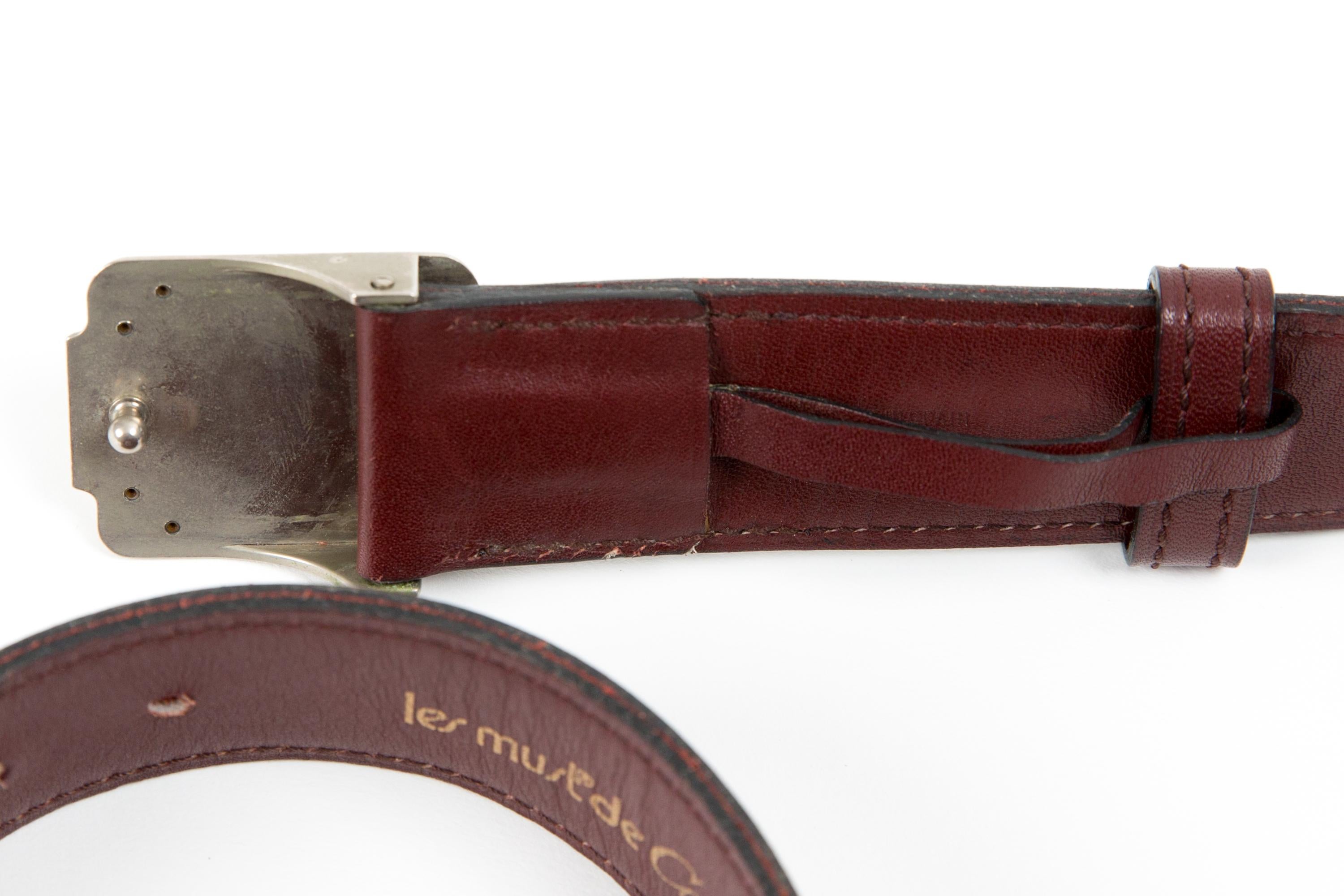 Cintura in pelle Cartier Bordeaux In condizioni buone in vendita a Paris, FR