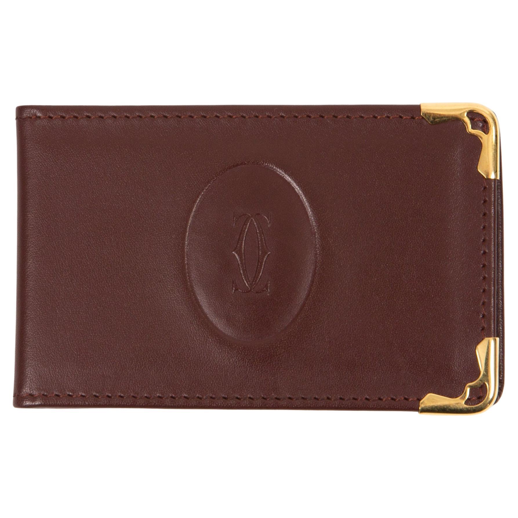 Cartier Bordeaux Leather Bordeaux Pocket Mirror