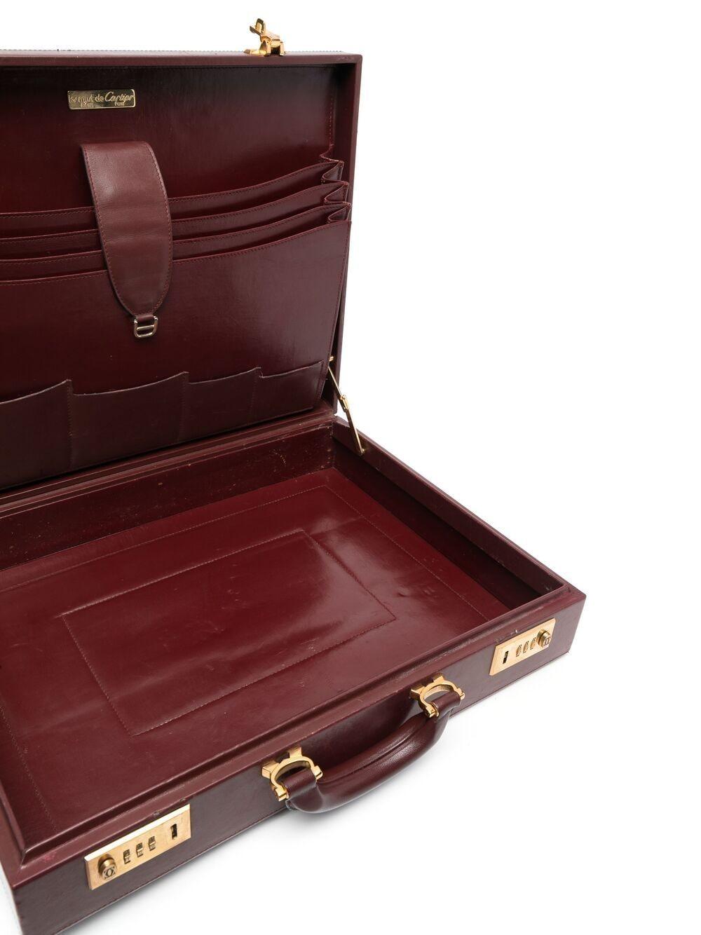 Black Cartier Bordeaux Leather Briefcase