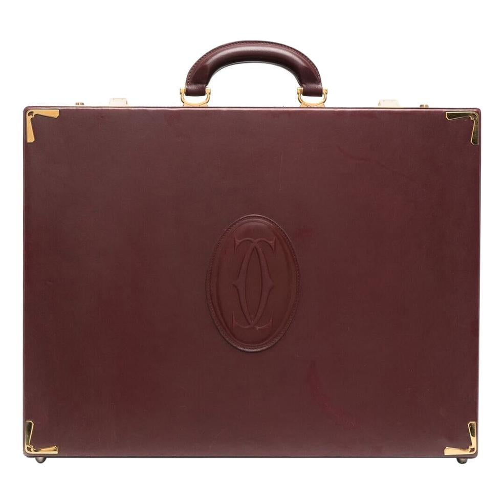 Cartier Bordeaux Leather Briefcase