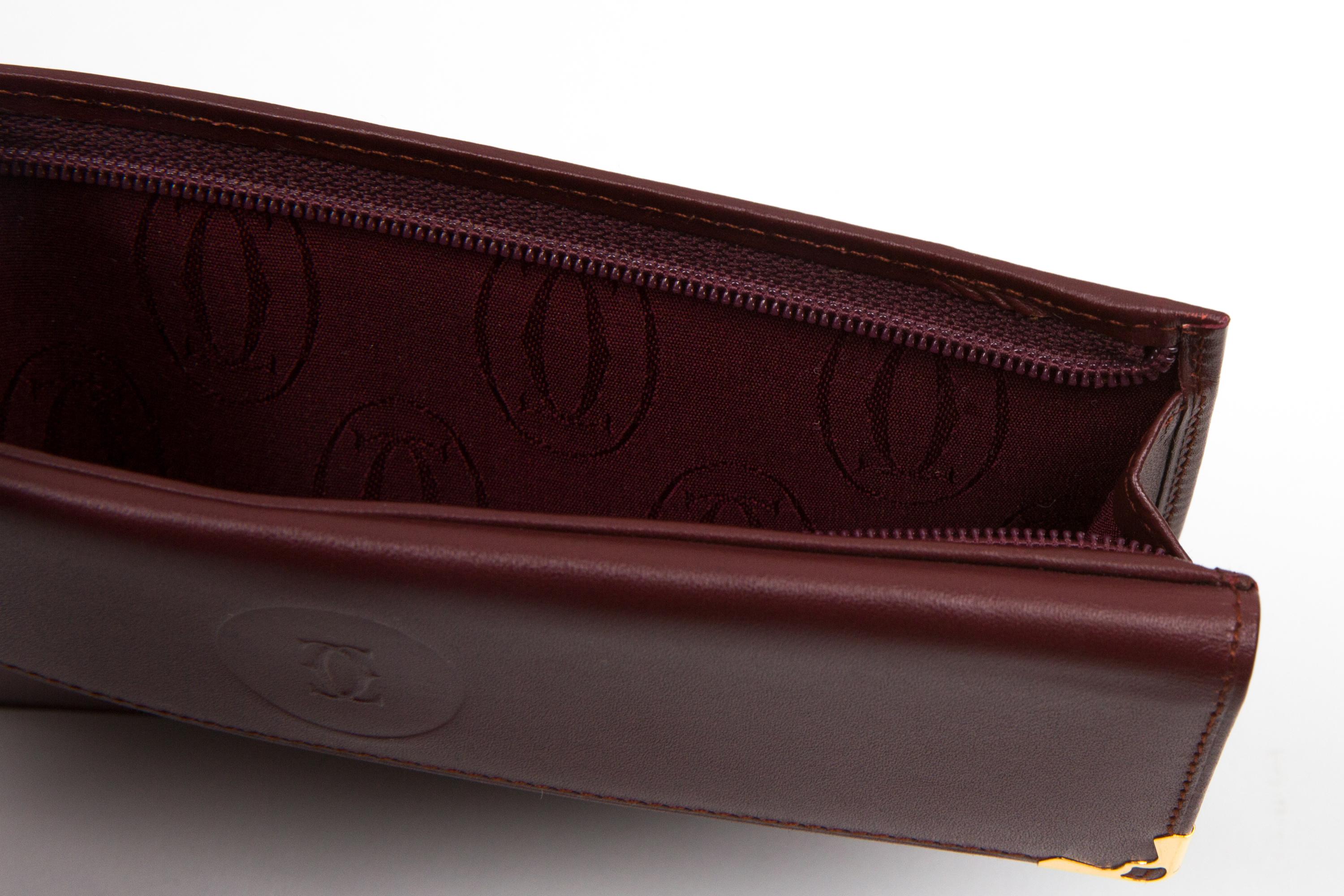 Pochette in pelle Cartier Bordeaux in vendita 2