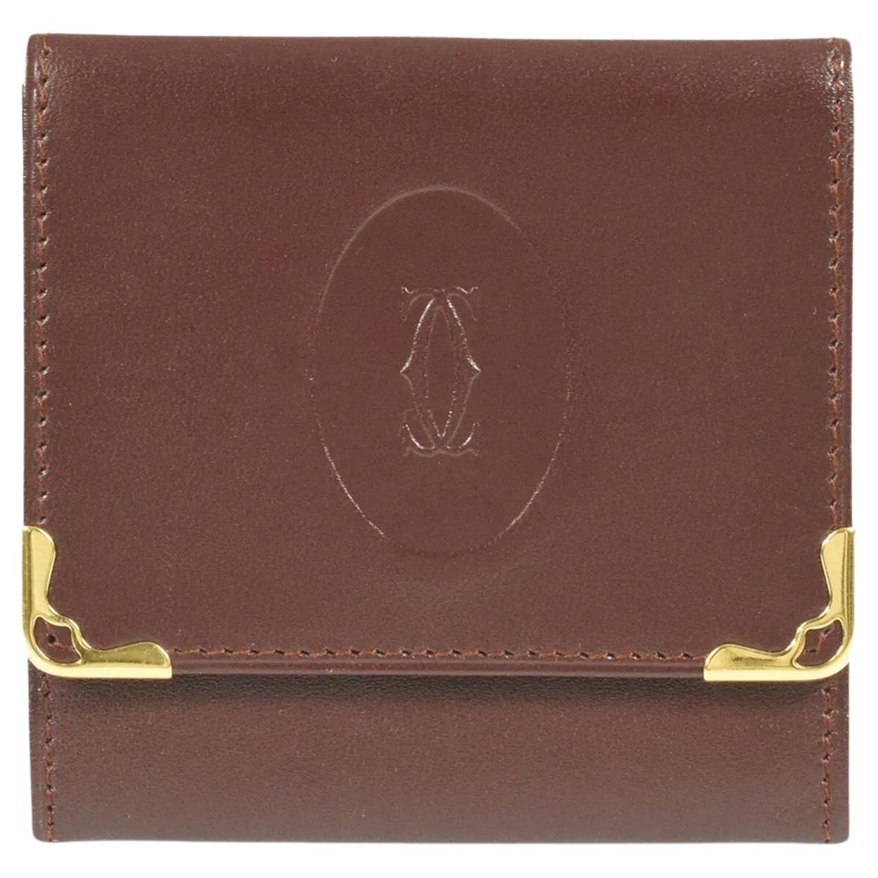 Cartier Bordeaux Leather Coin Purse