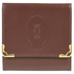 Cartier Bordeaux Leather Coin Purse Vintage Cartier Bordeaux Leather Coin Purse